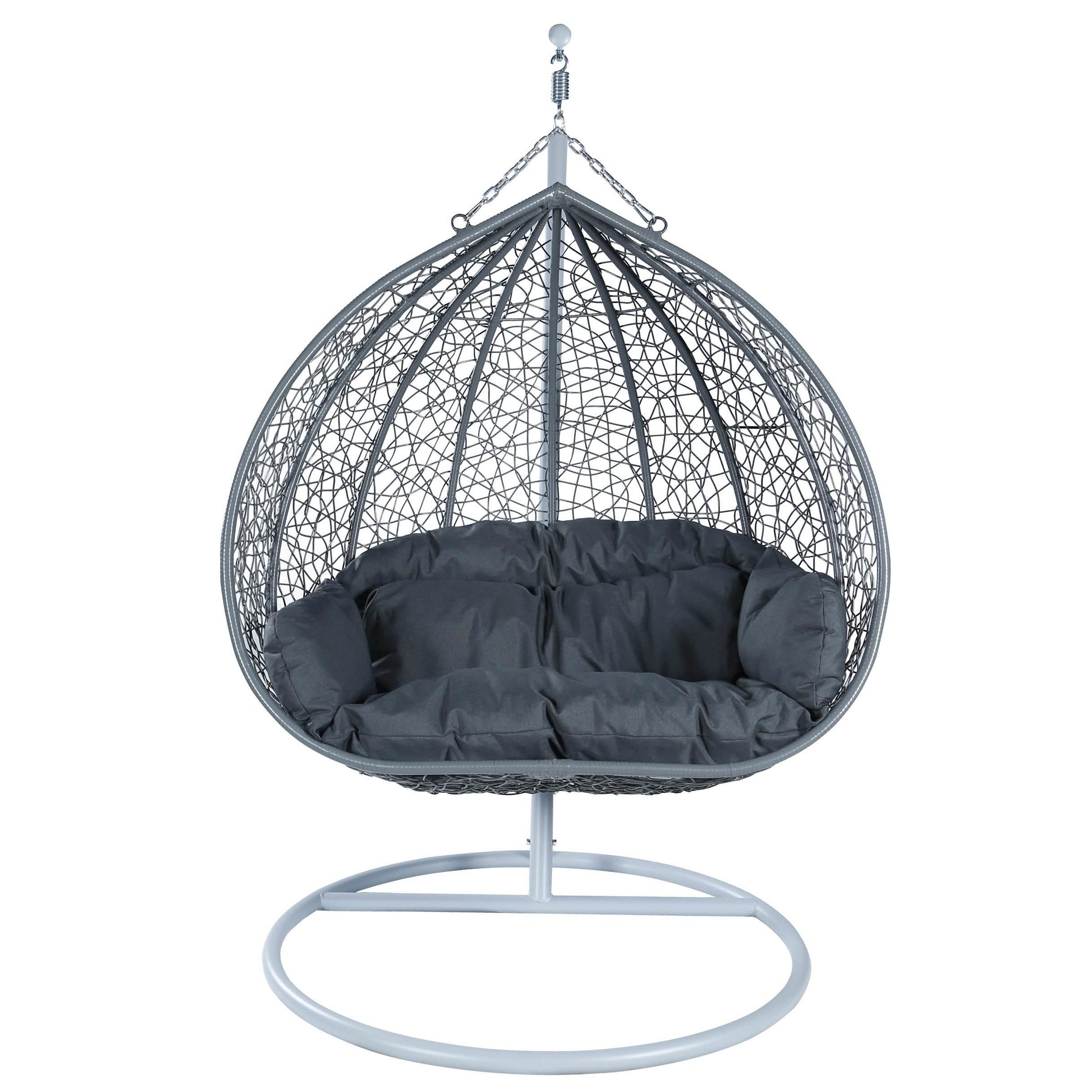 Recluse Two - Person Seater Hanging Egg Swing Chair with Teardrop Design