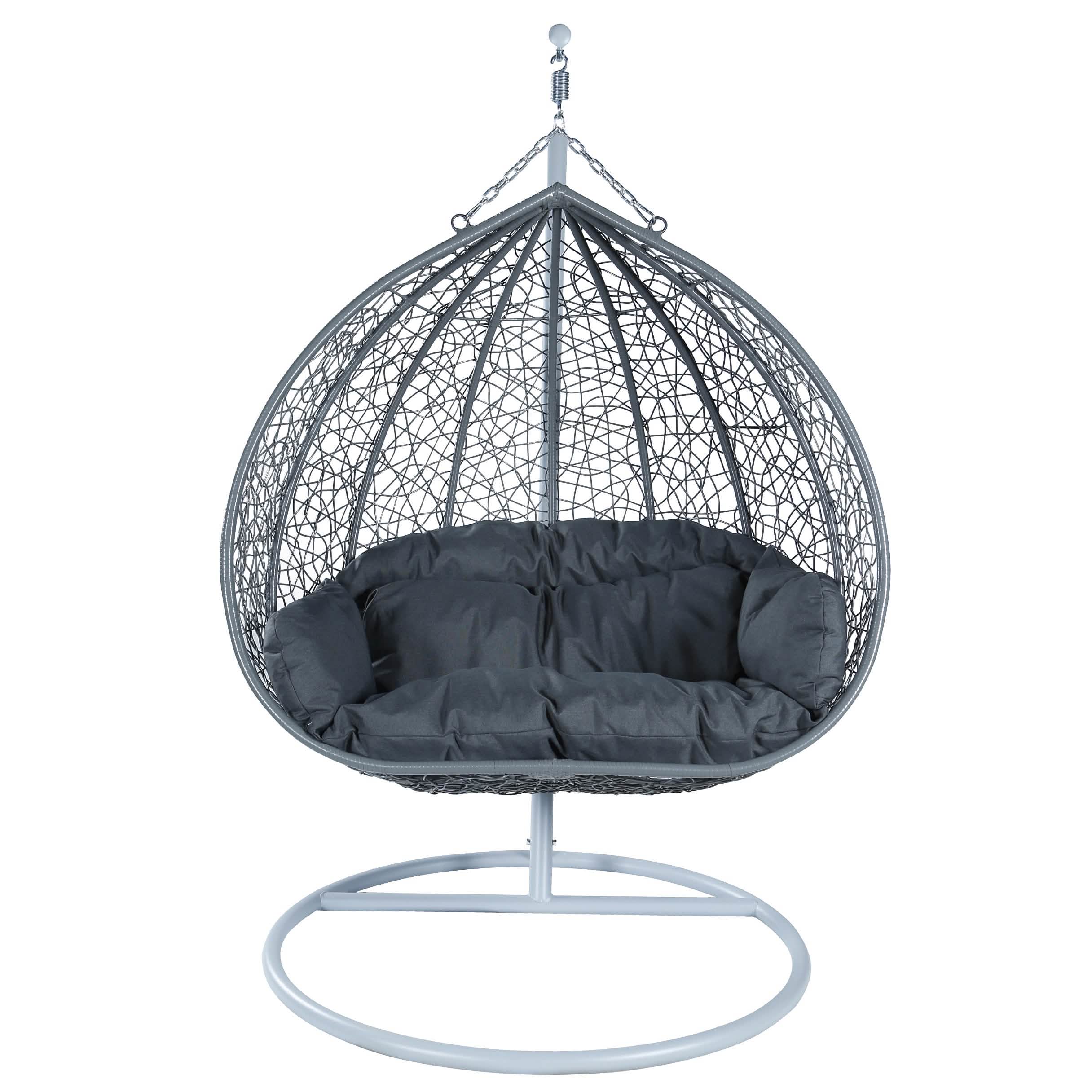 Recluse Two - Person Seater Hanging Egg Swing Chair with Teardrop Design
