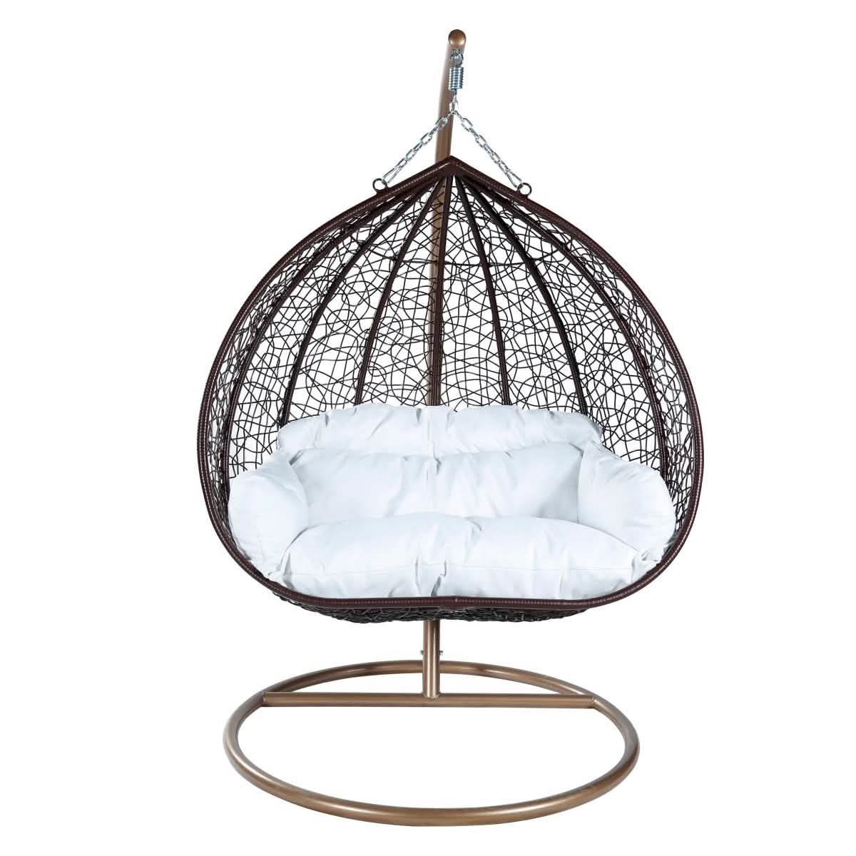 Recluse Two - Person Seater Hanging Egg Swing Chair with Teardrop Design