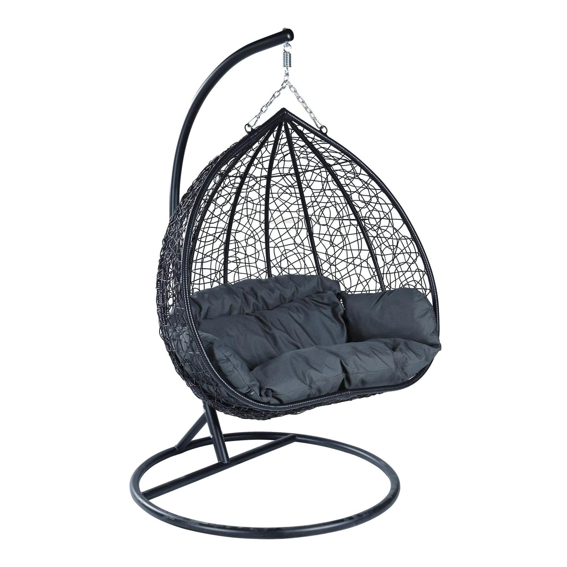 Recluse Two - Person Seater Hanging Egg Swing Chair with Teardrop Design