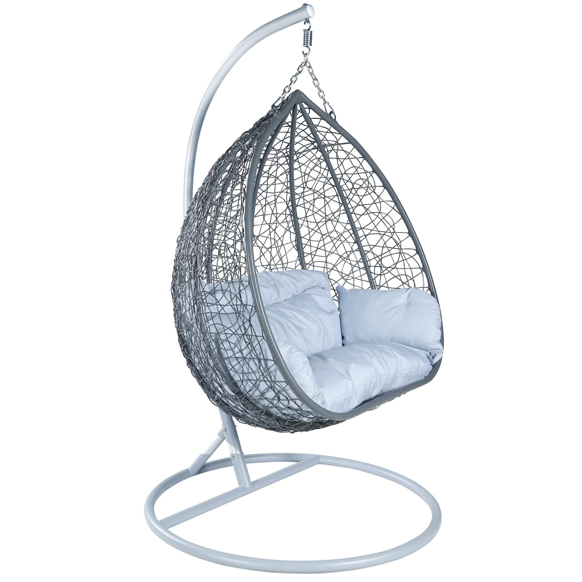 Recluse Two - Person Seater Hanging Egg Swing Chair with Teardrop Design