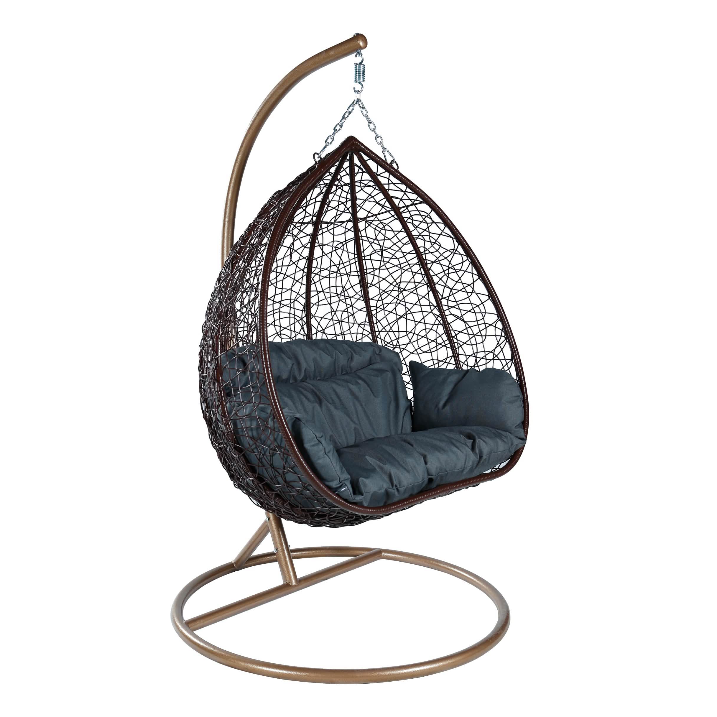 Recluse Two - Person Seater Hanging Egg Swing Chair with Teardrop Design