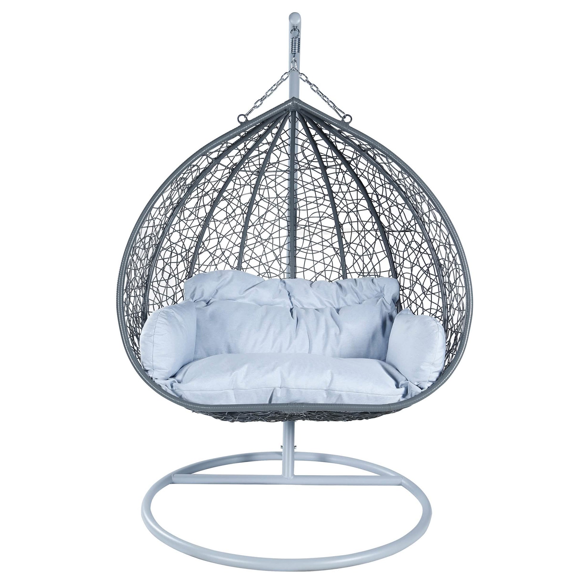 Recluse Two - Person Seater Hanging Egg Swing Chair with Teardrop Design