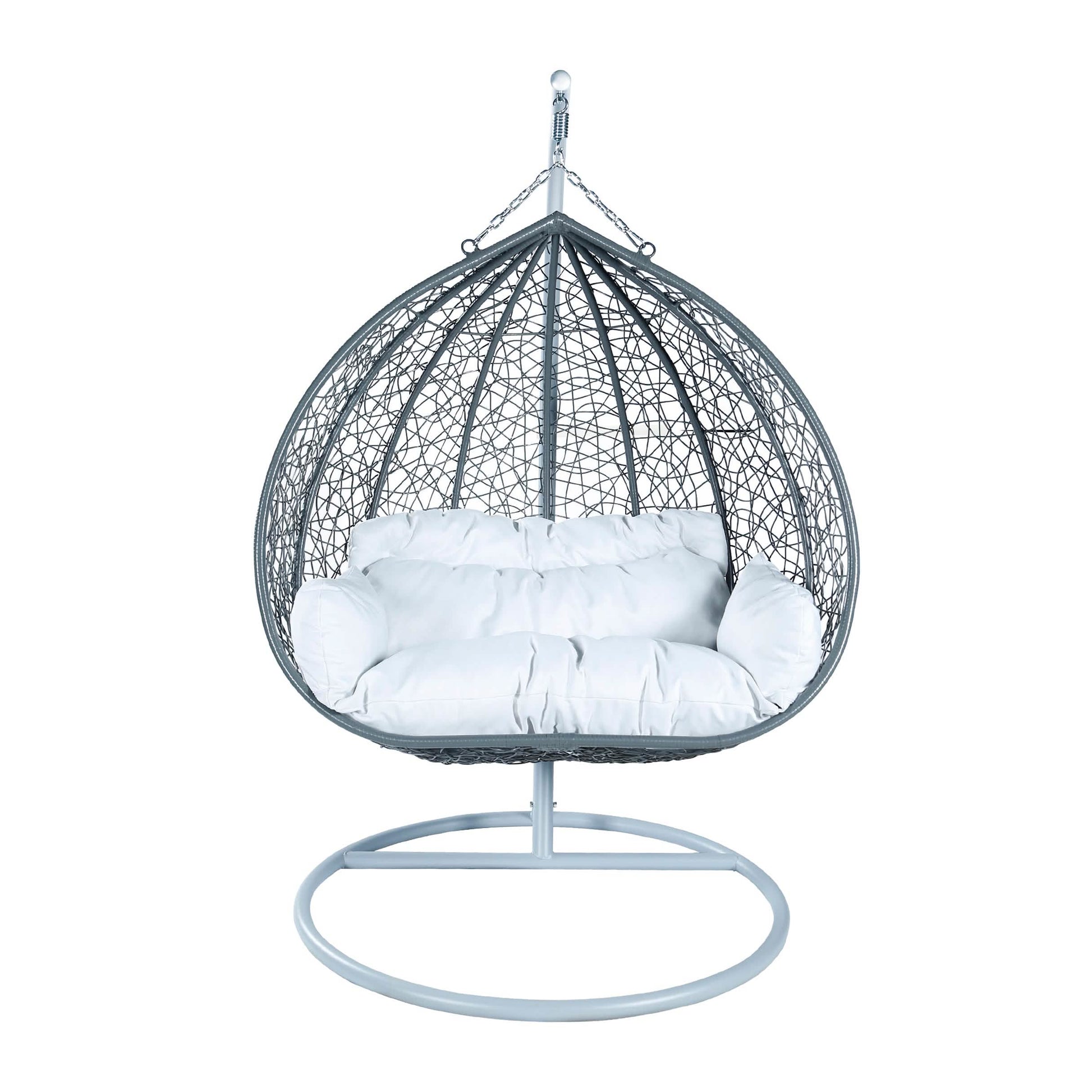 Recluse Two - Person Seater Hanging Egg Swing Chair with Teardrop Design