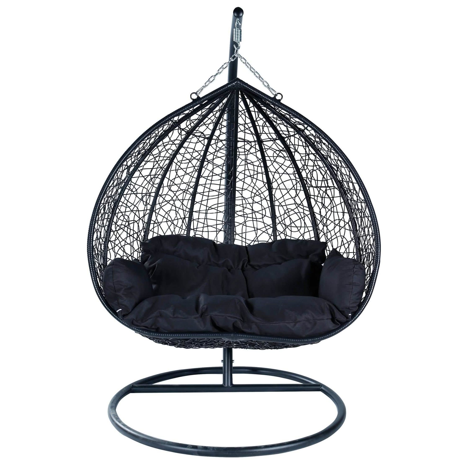 Recluse Two - Person Seater Hanging Egg Swing Chair with Teardrop Design