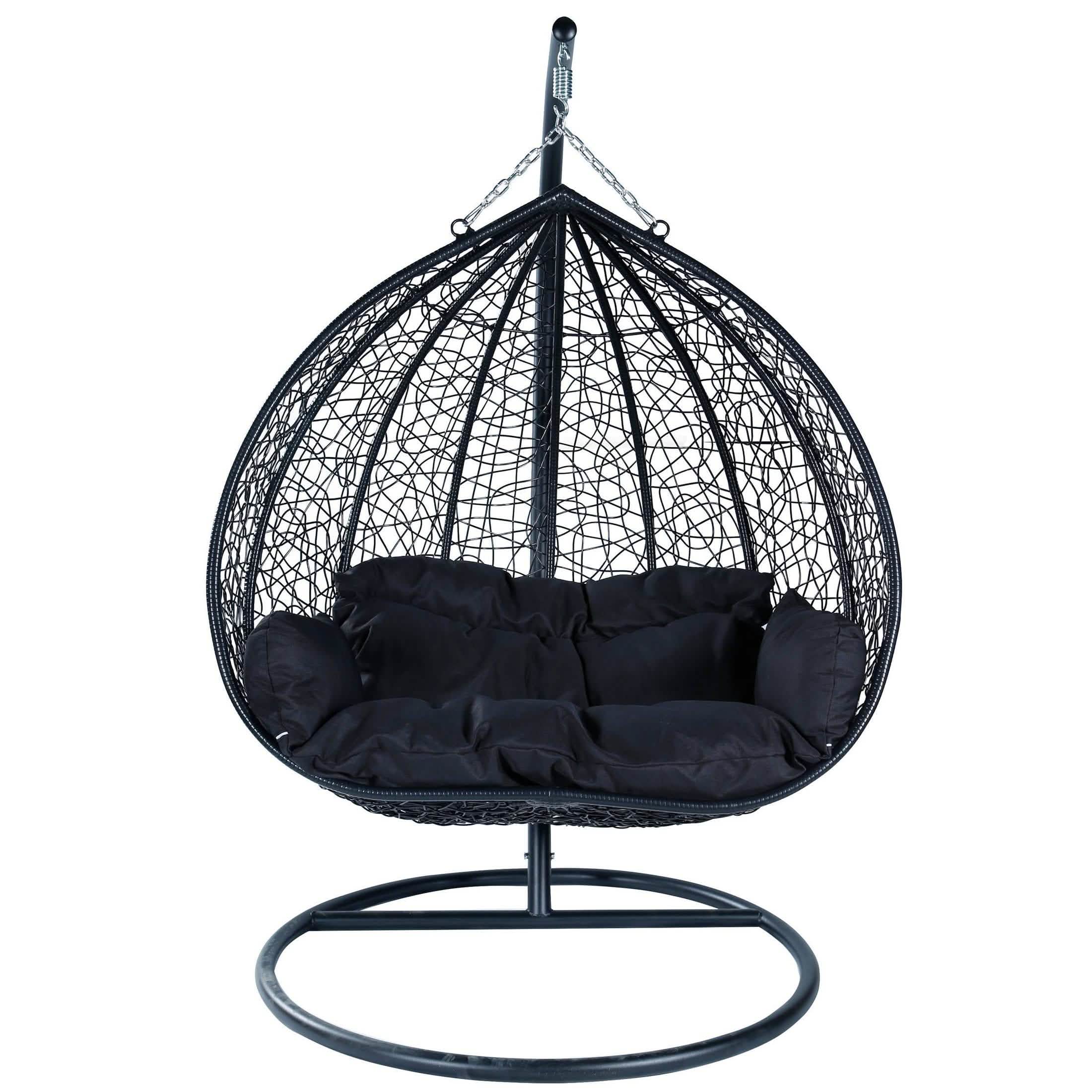 Recluse Two - Person Seater Hanging Egg Swing Chair with Teardrop Design