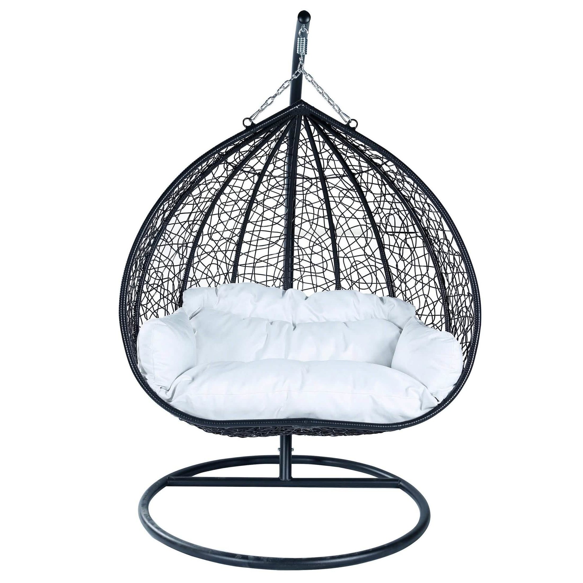 Recluse Two - Person Seater Hanging Egg Swing Chair with Teardrop Design