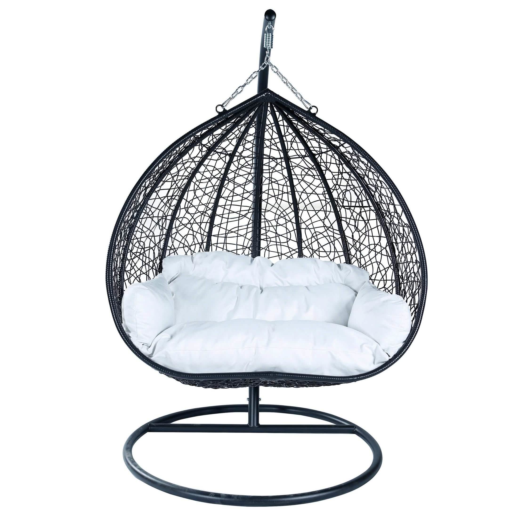 Recluse Two - Person Seater Hanging Egg Swing Chair with Teardrop Design