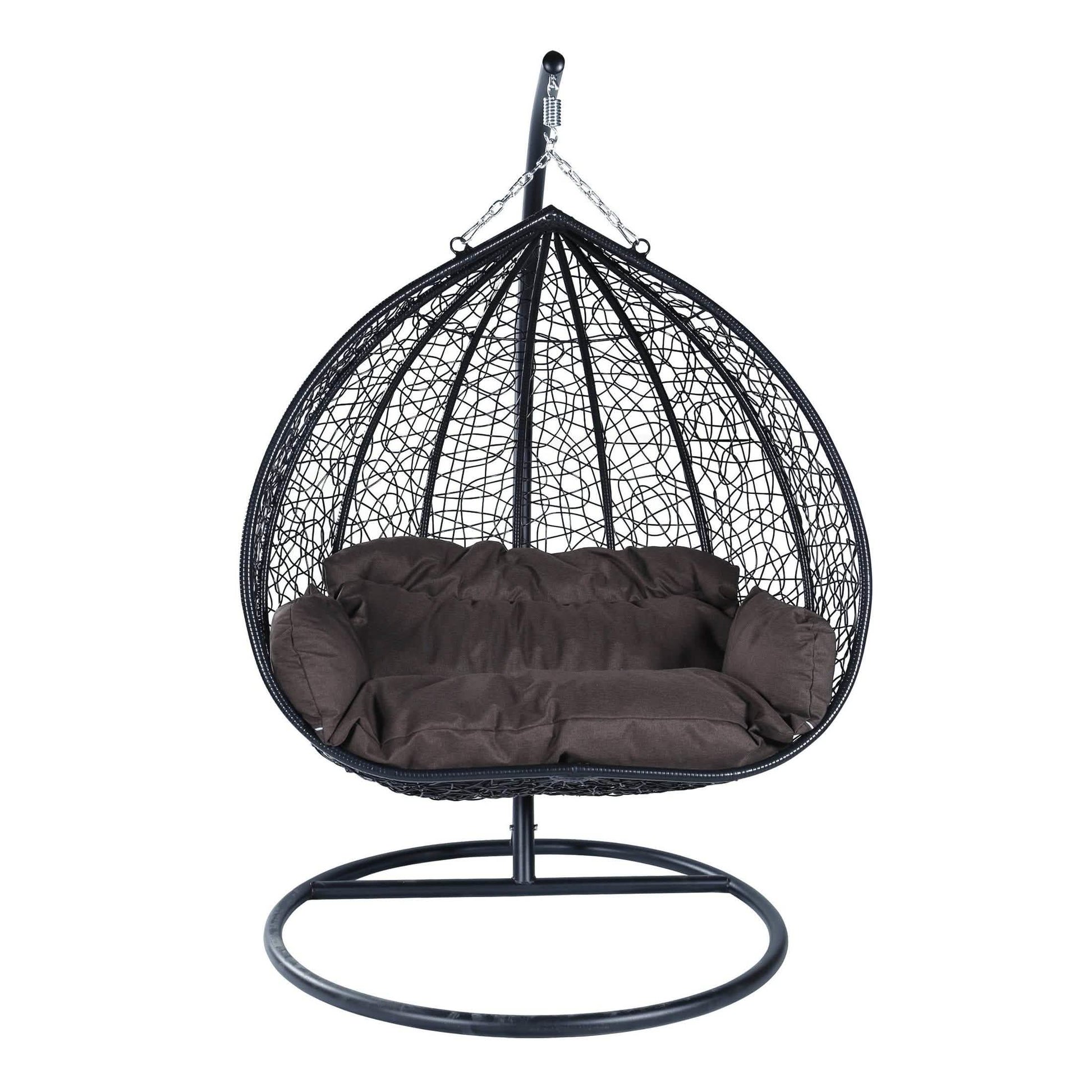 Recluse Two - Person Seater Hanging Egg Swing Chair with Teardrop Design