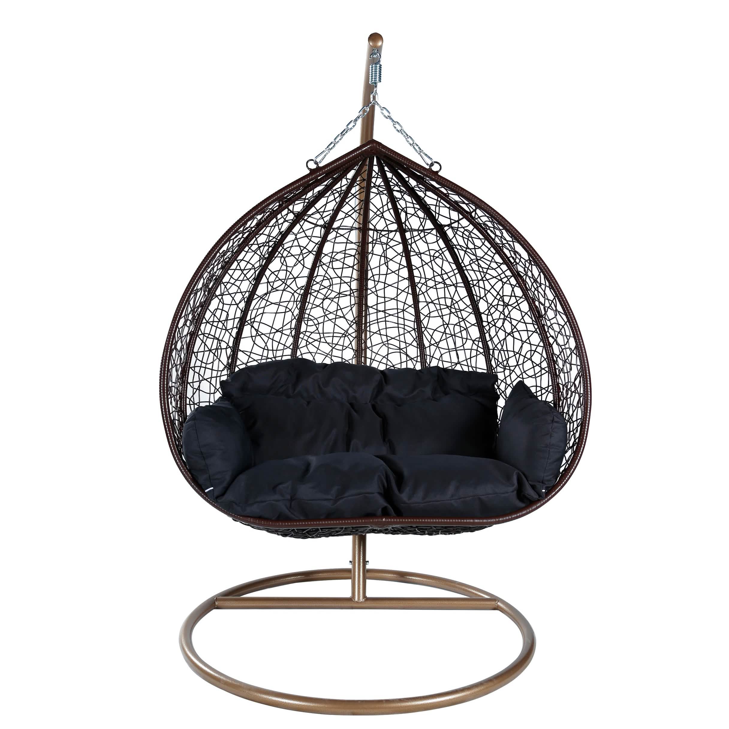 Recluse Two - Person Seater Hanging Egg Swing Chair with Teardrop Design