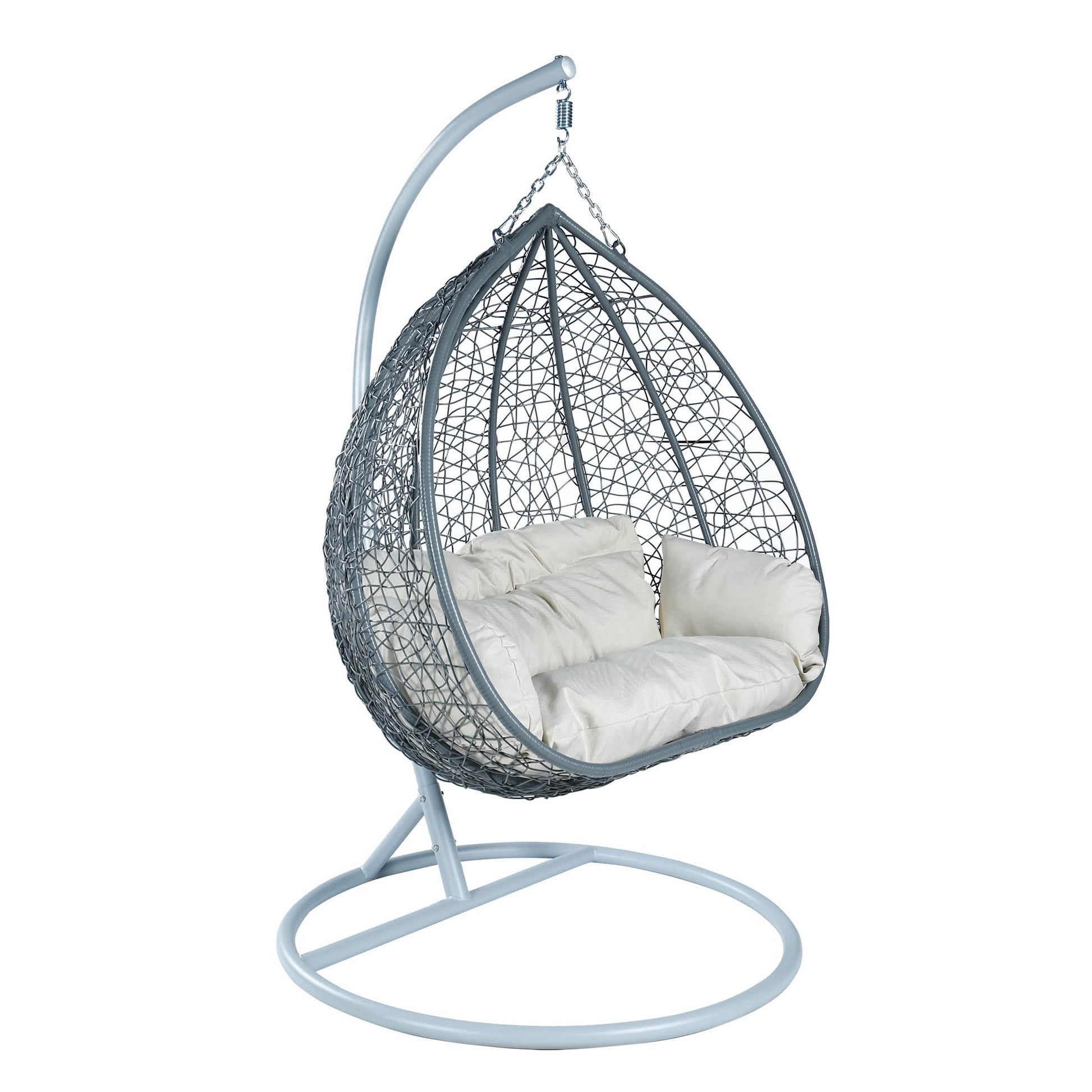 Recluse Two - Person Seater Hanging Egg Swing Chair with Teardrop Design