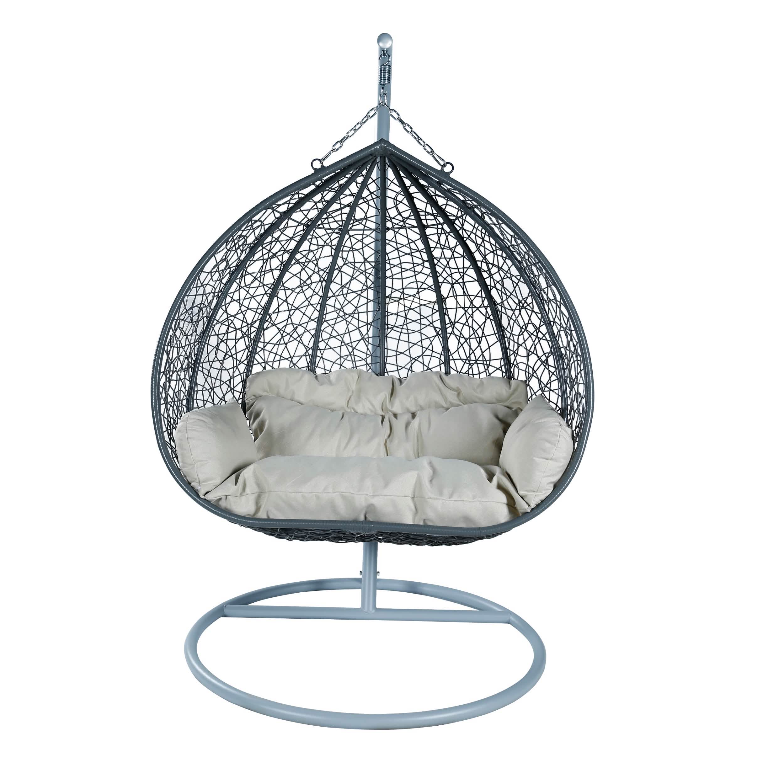 Recluse Two - Person Seater Hanging Egg Swing Chair with Teardrop Design