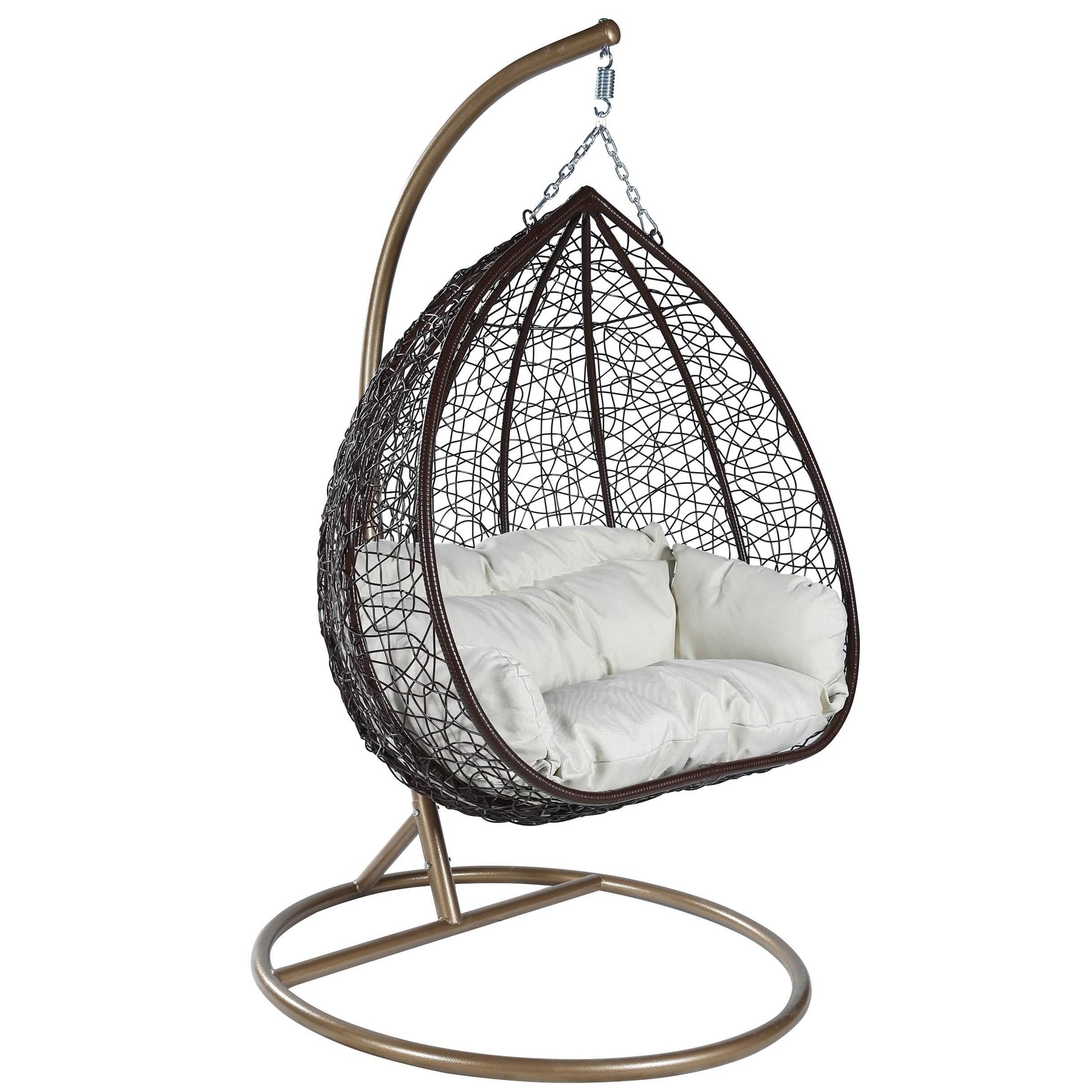 Recluse Two - Person Seater Hanging Egg Swing Chair with Teardrop Design