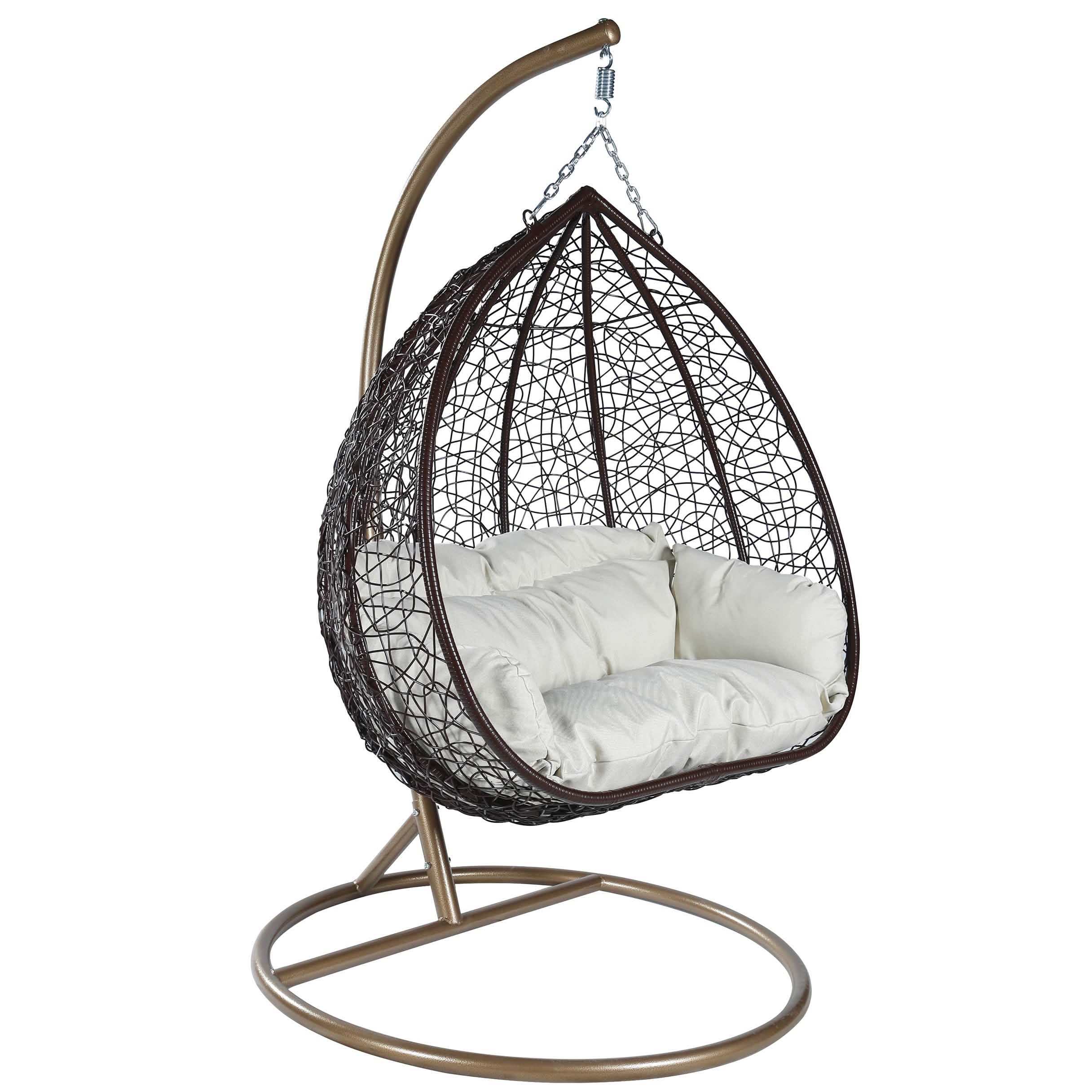 Recluse Two - Person Seater Hanging Egg Swing Chair with Teardrop Design