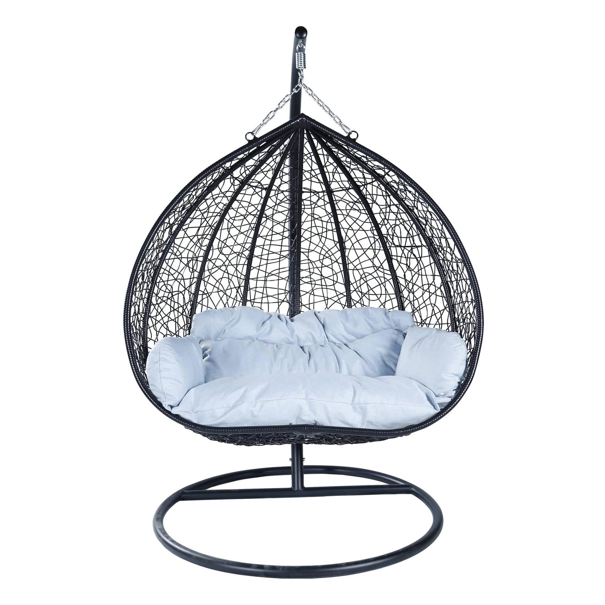Recluse Two - Person Seater Hanging Egg Swing Chair with Teardrop Design