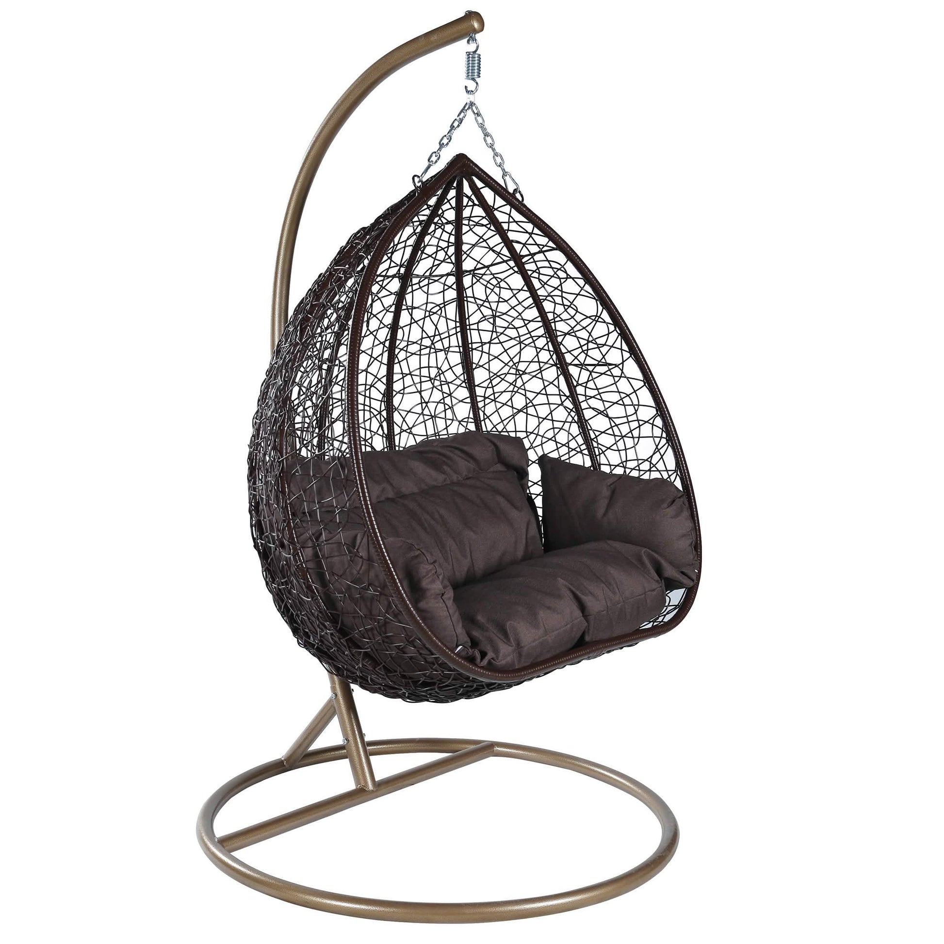 Recluse Two - Person Seater Hanging Egg Swing Chair with Teardrop Design