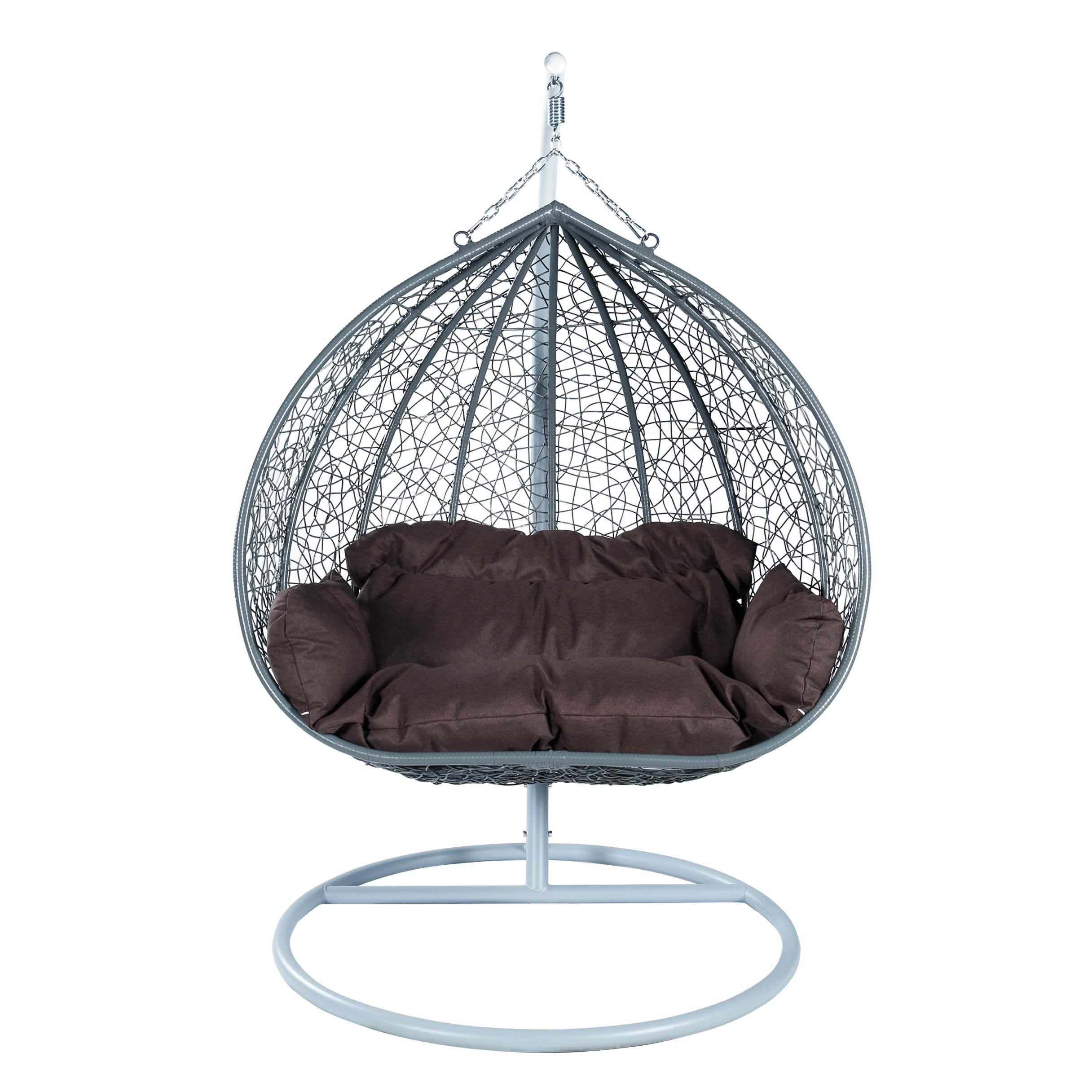 Recluse Two - Person Seater Hanging Egg Swing Chair with Teardrop Design