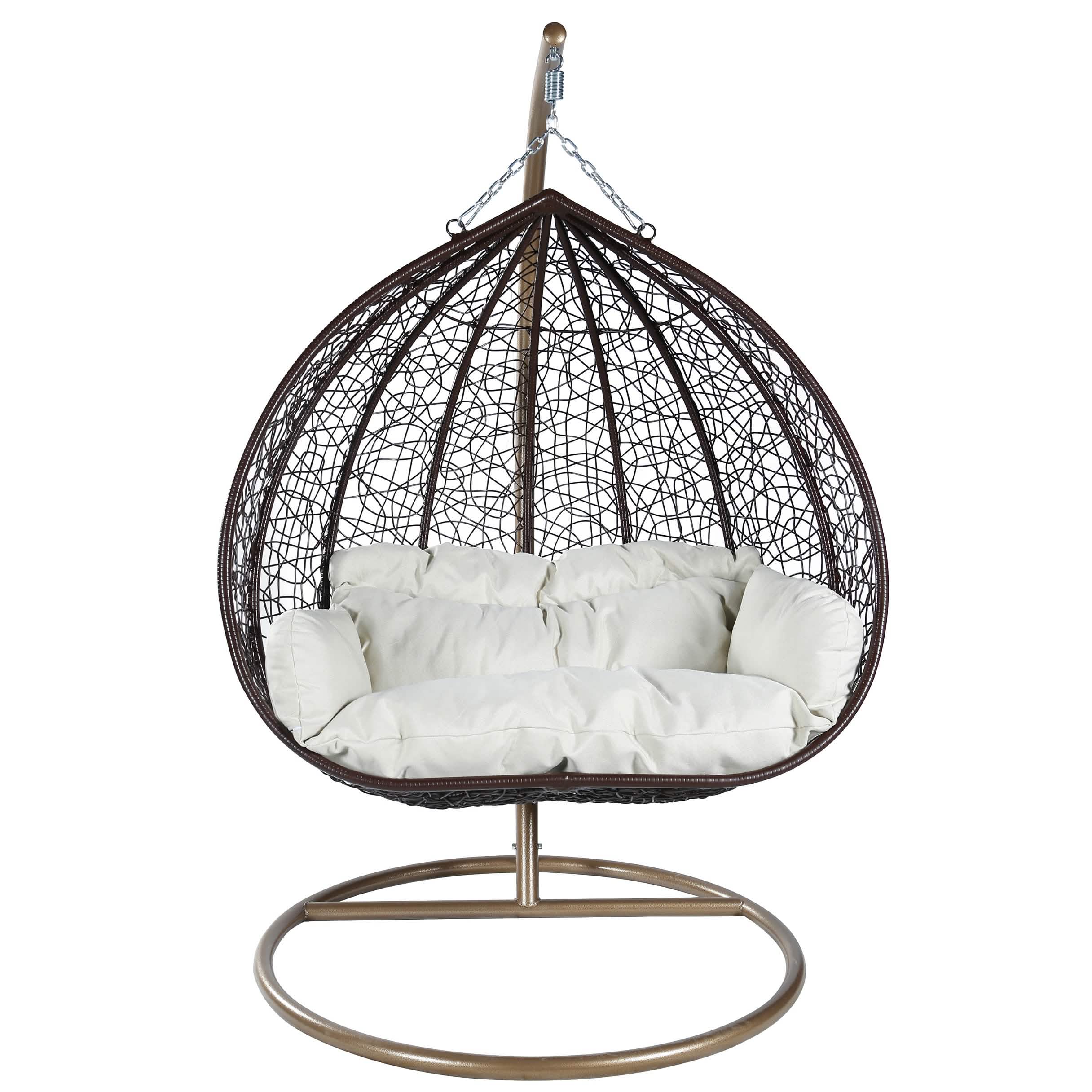 Recluse Two - Person Seater Hanging Egg Swing Chair with Teardrop Design