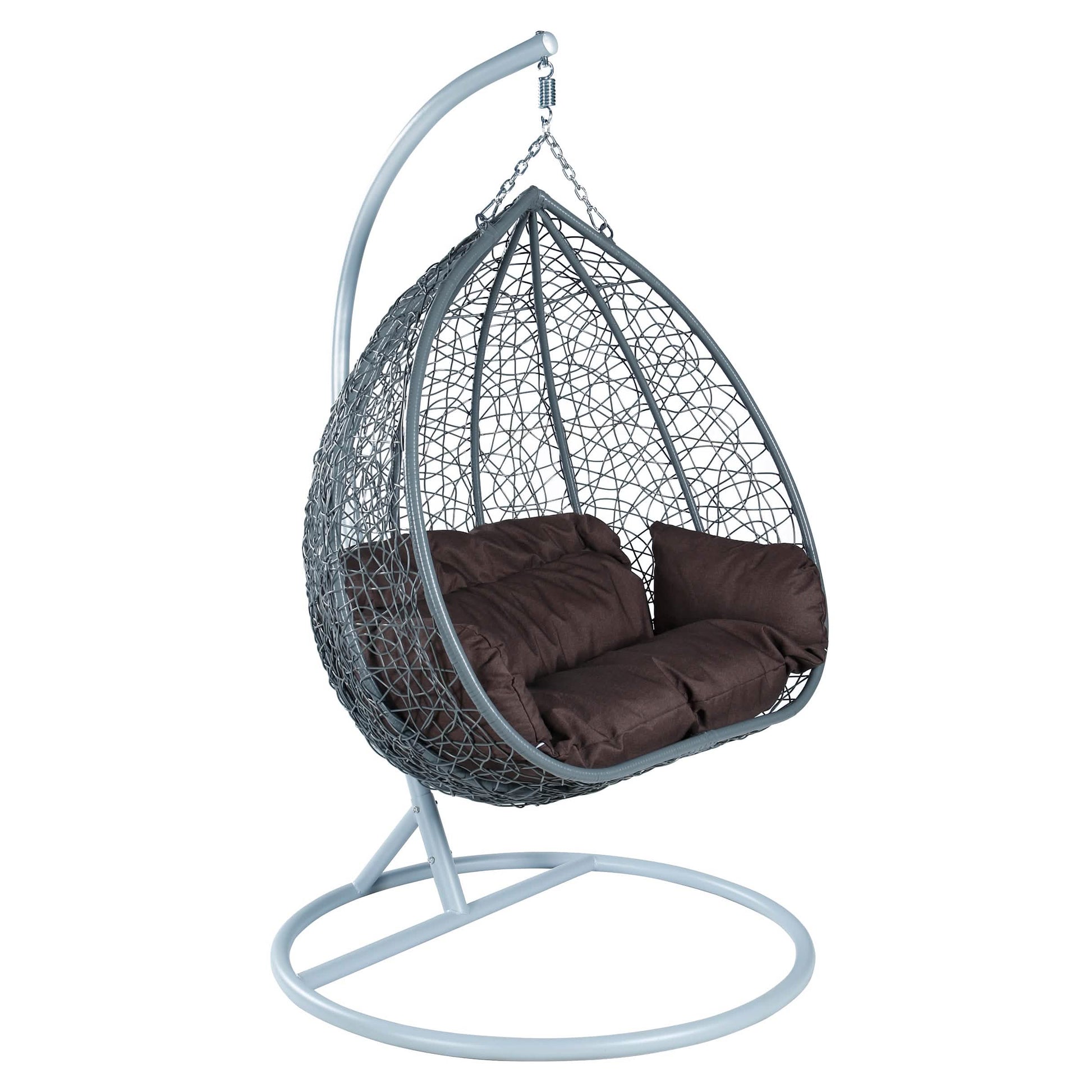 Recluse Two - Person Seater Hanging Egg Swing Chair with Teardrop Design