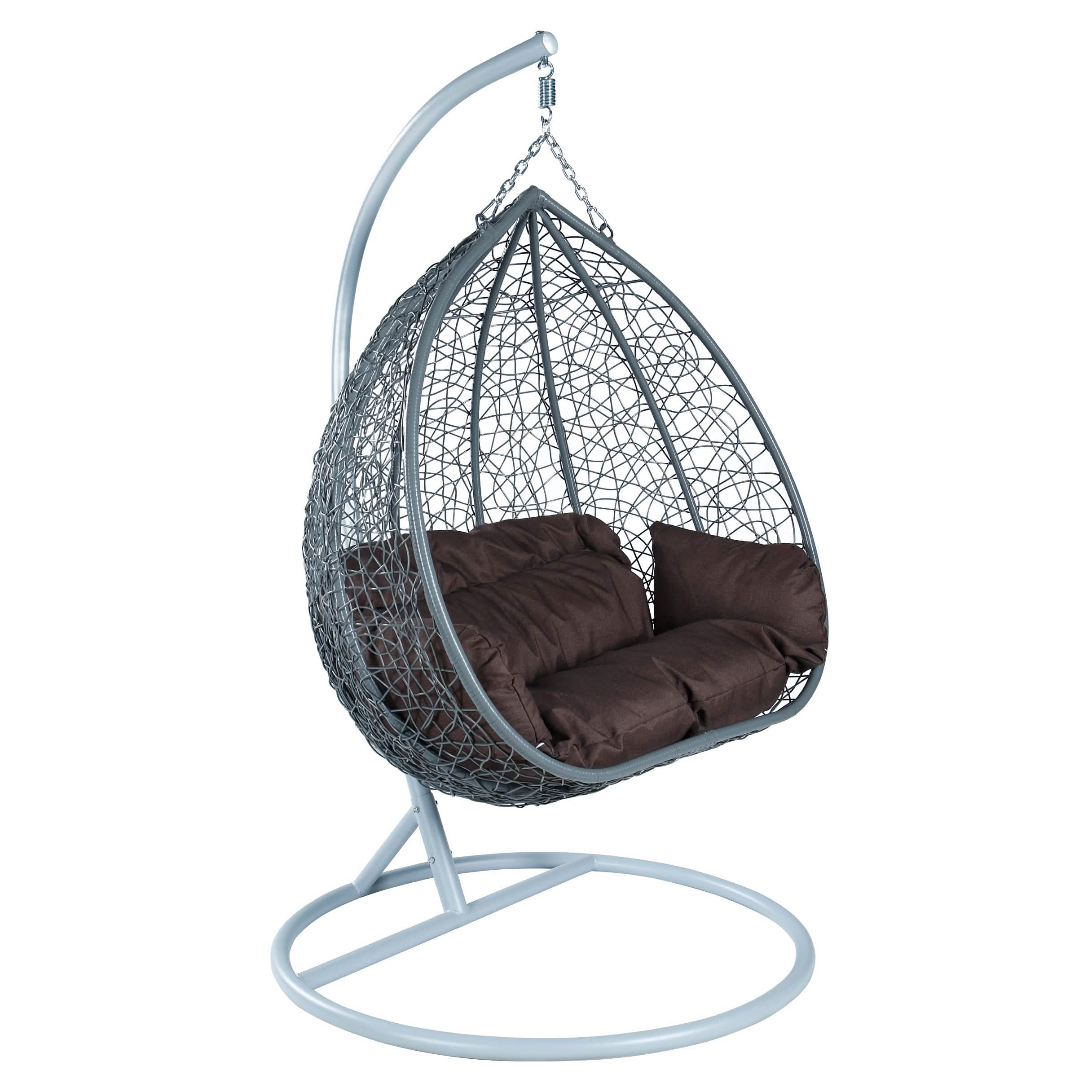 Recluse Two - Person Seater Hanging Egg Swing Chair with Teardrop Design