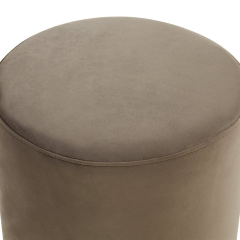 Remmey 16" Round Velvet Ottoman With Gold Base