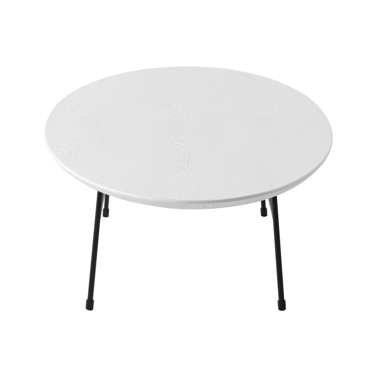 Rossmore Oval Coffee Table with MDF Wood Tabletop in Black/White Steel Frame
