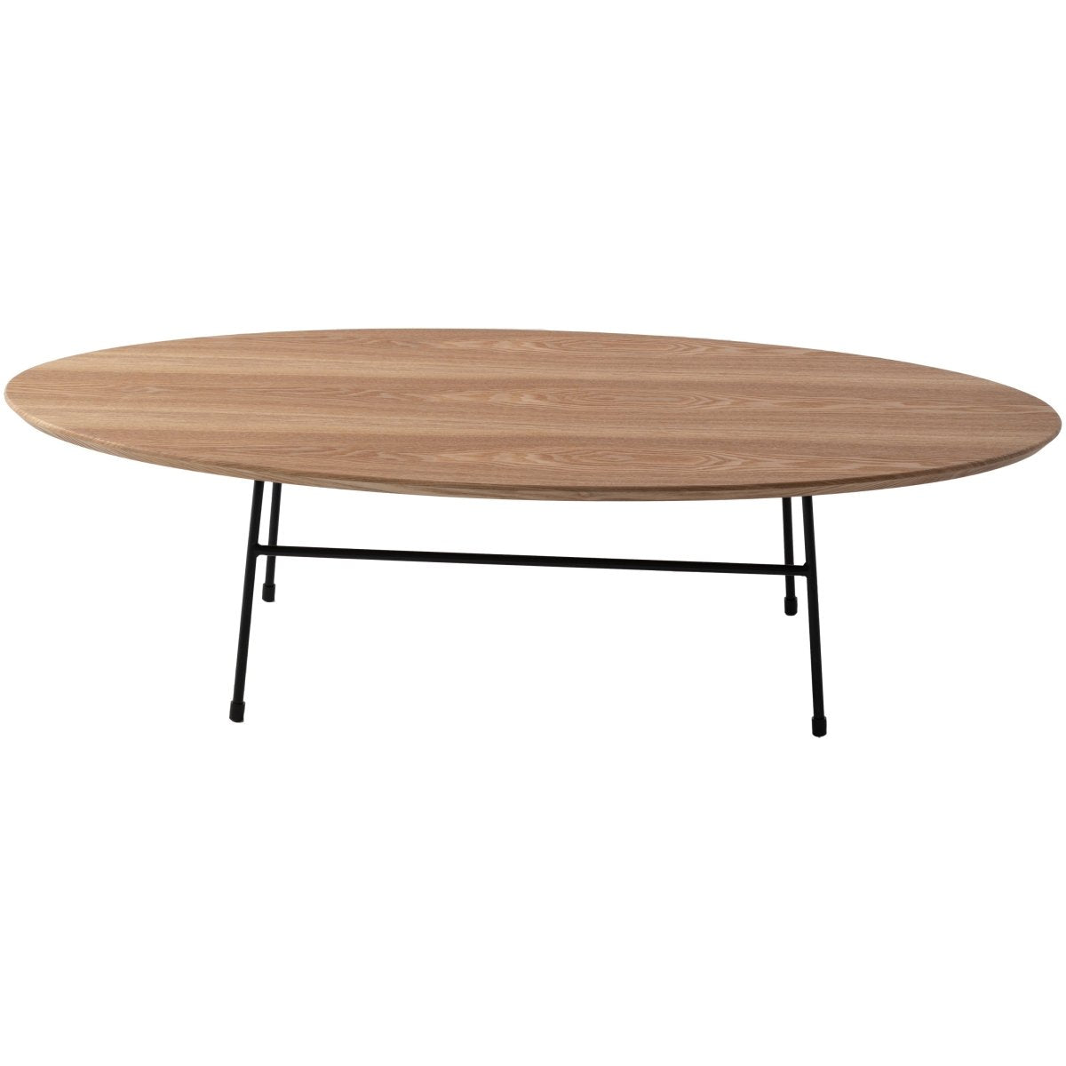 Rossmore Oval Coffee Table with MDF Wood Tabletop in Black/White Steel Frame