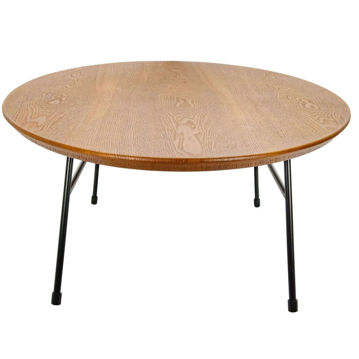 Rossmore Oval Coffee Table with MDF Wood Tabletop in Black/White Steel Frame