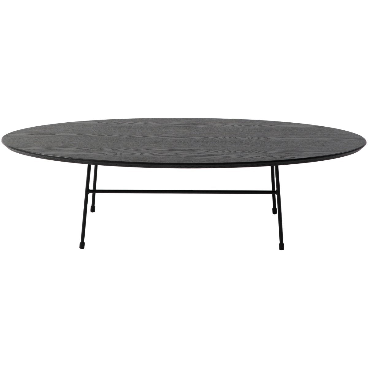 Rossmore Oval Coffee Table with MDF Wood Tabletop in Black/White Steel Frame