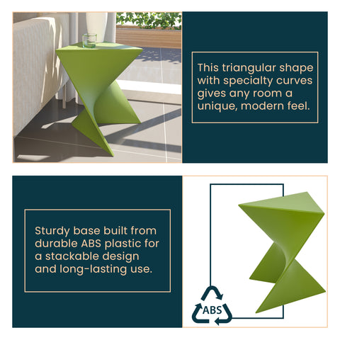 Randolph Triangular Accent Side Table in ABS/PC Plastic