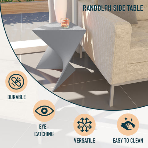 Randolph Triangular Accent Side Table in ABS/PC Plastic