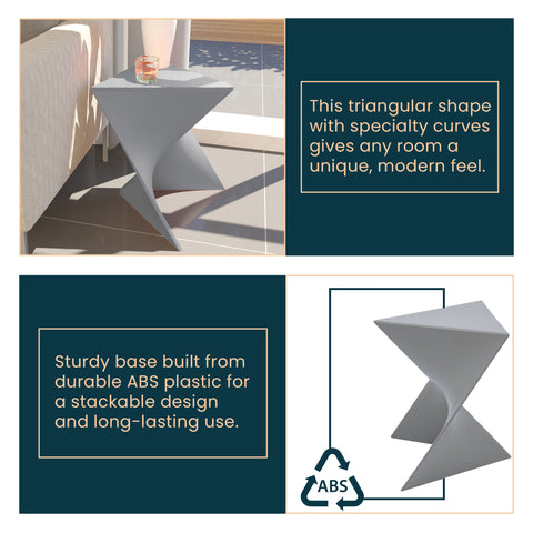 Randolph Triangular Accent Side Table in ABS/PC Plastic