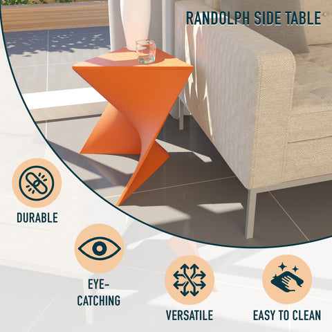 Randolph Triangular Accent Side Table in ABS/PC Plastic