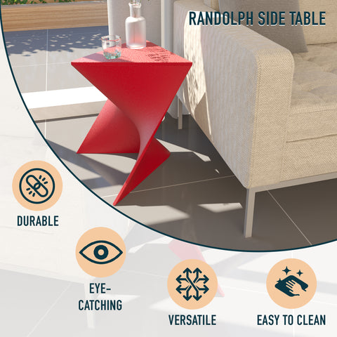 Randolph Triangular Accent Side Table in ABS/PC Plastic