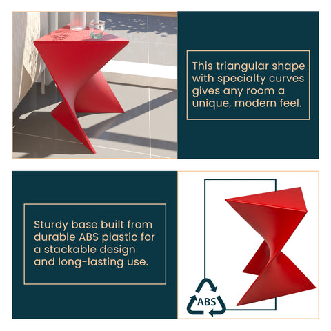 Randolph Triangular Accent Side Table in ABS/PC Plastic