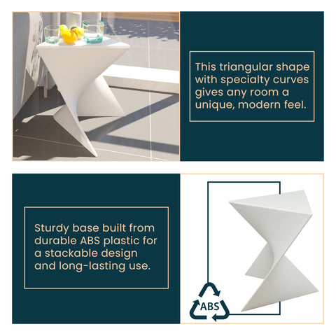 Randolph Triangular Accent Side Table in ABS/PC Plastic