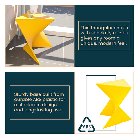 Randolph Triangular Accent Side Table in ABS/PC Plastic