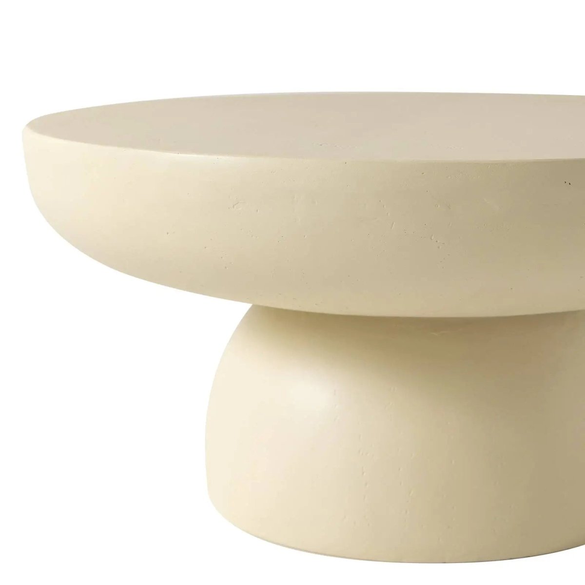 Ruben 27" Round Fiberstone Coffee Table with Powder - Coated Finish Centerpiece