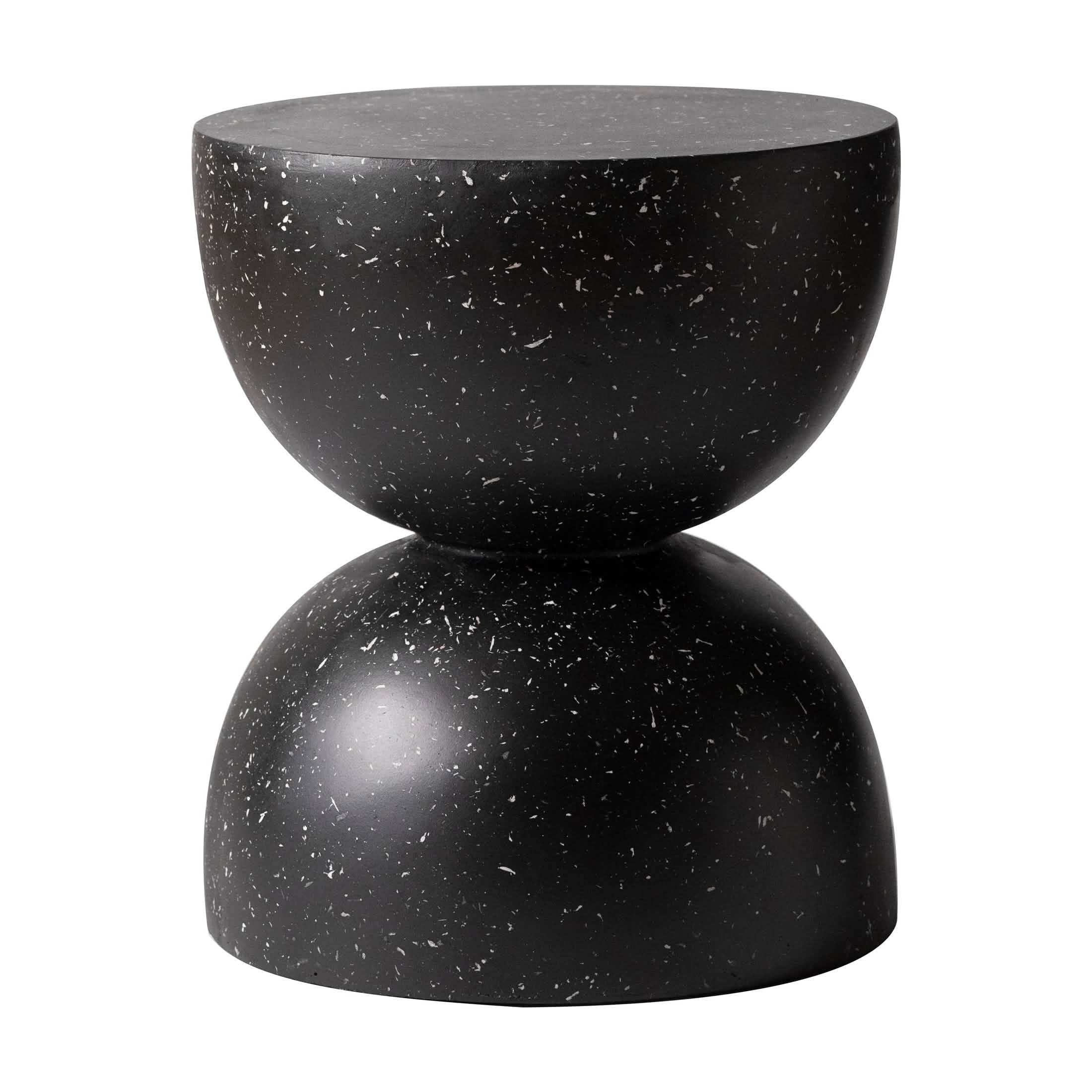 Sage Minimalist Side Table in Fiberstone Hourglass Design Accent Table