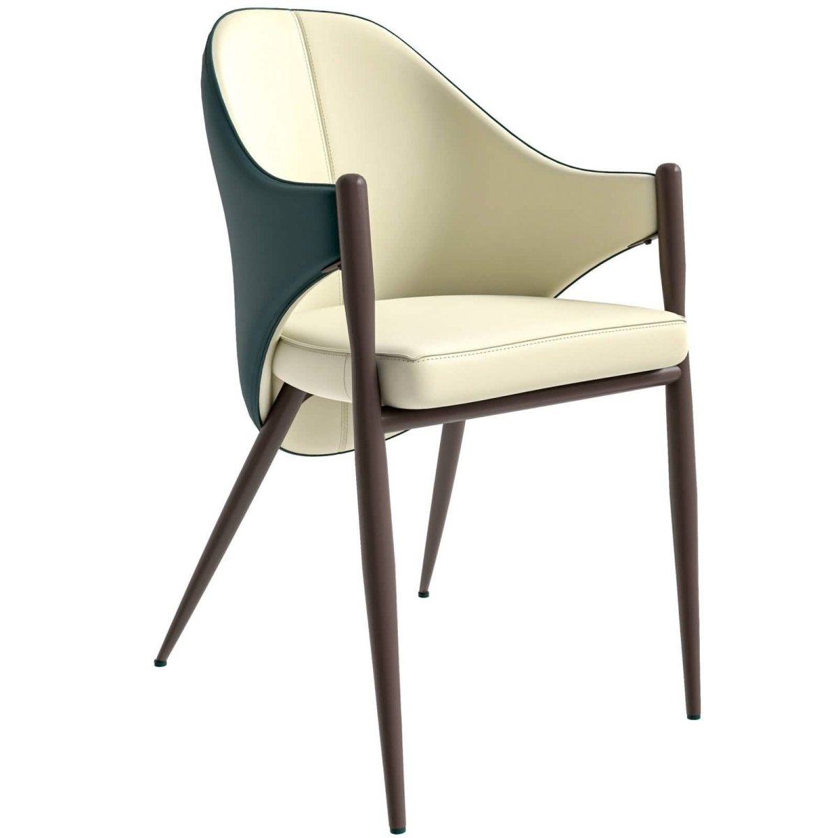 Sante Upholstered PU Leather Dining Chair with Iron Legs
