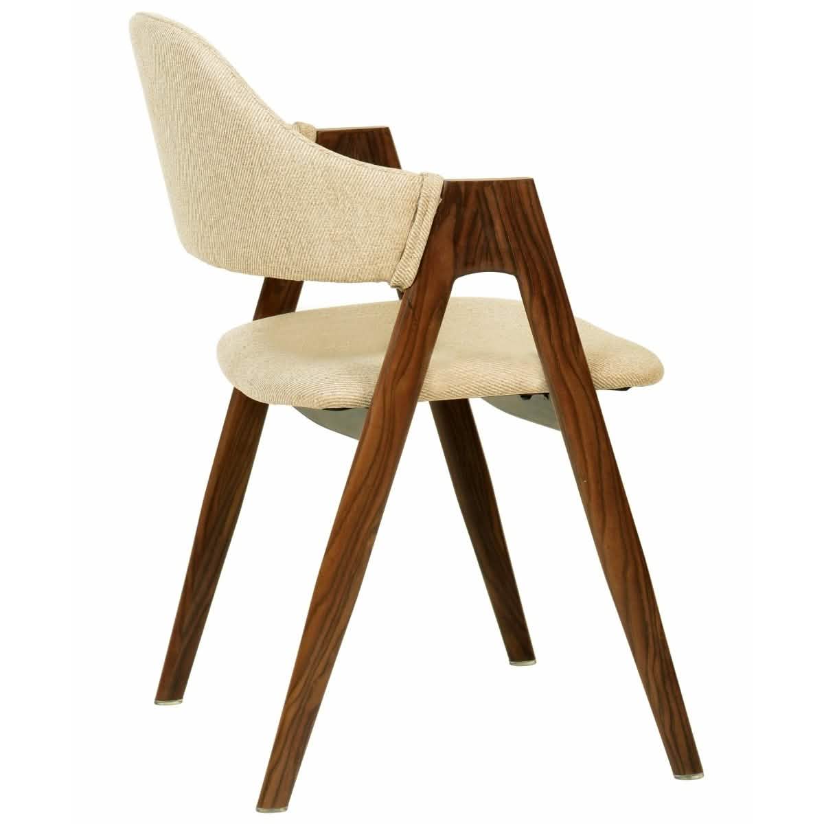 Savor Dining Chair in Polyester with Curved and Open - Back Design in Brown