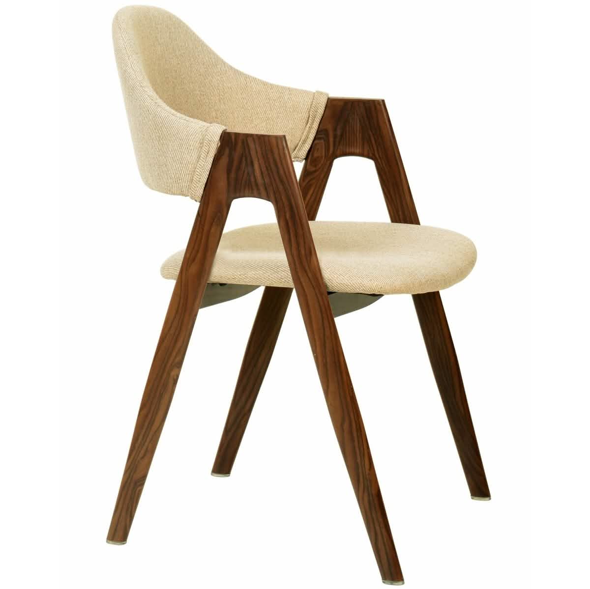 Savor Dining Chair in Polyester with Curved and Open - Back Design in Brown