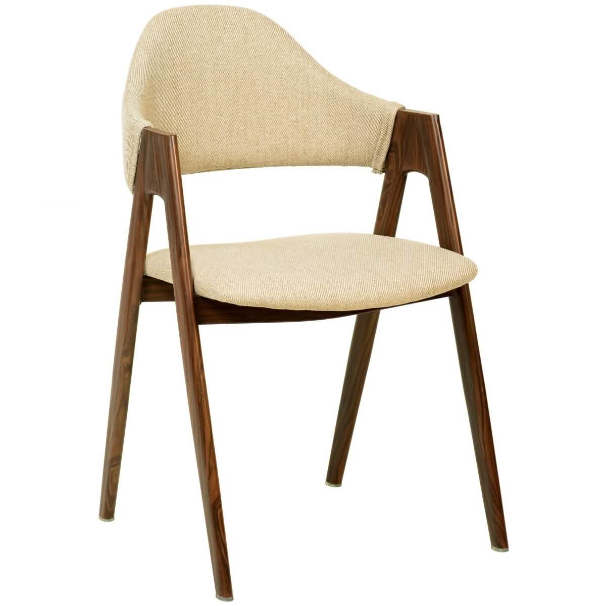 Savor Dining Chair in Polyester with Curved and Open - Back Design in Brown