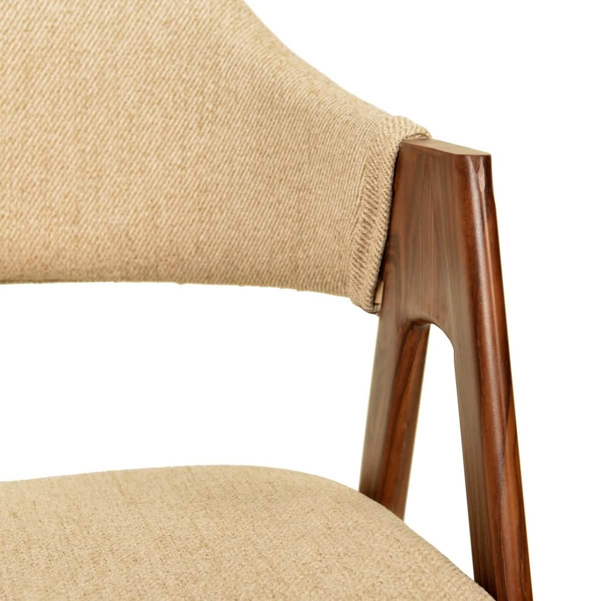 Savor Dining Chair in Polyester with Curved and Open - Back Design in Brown