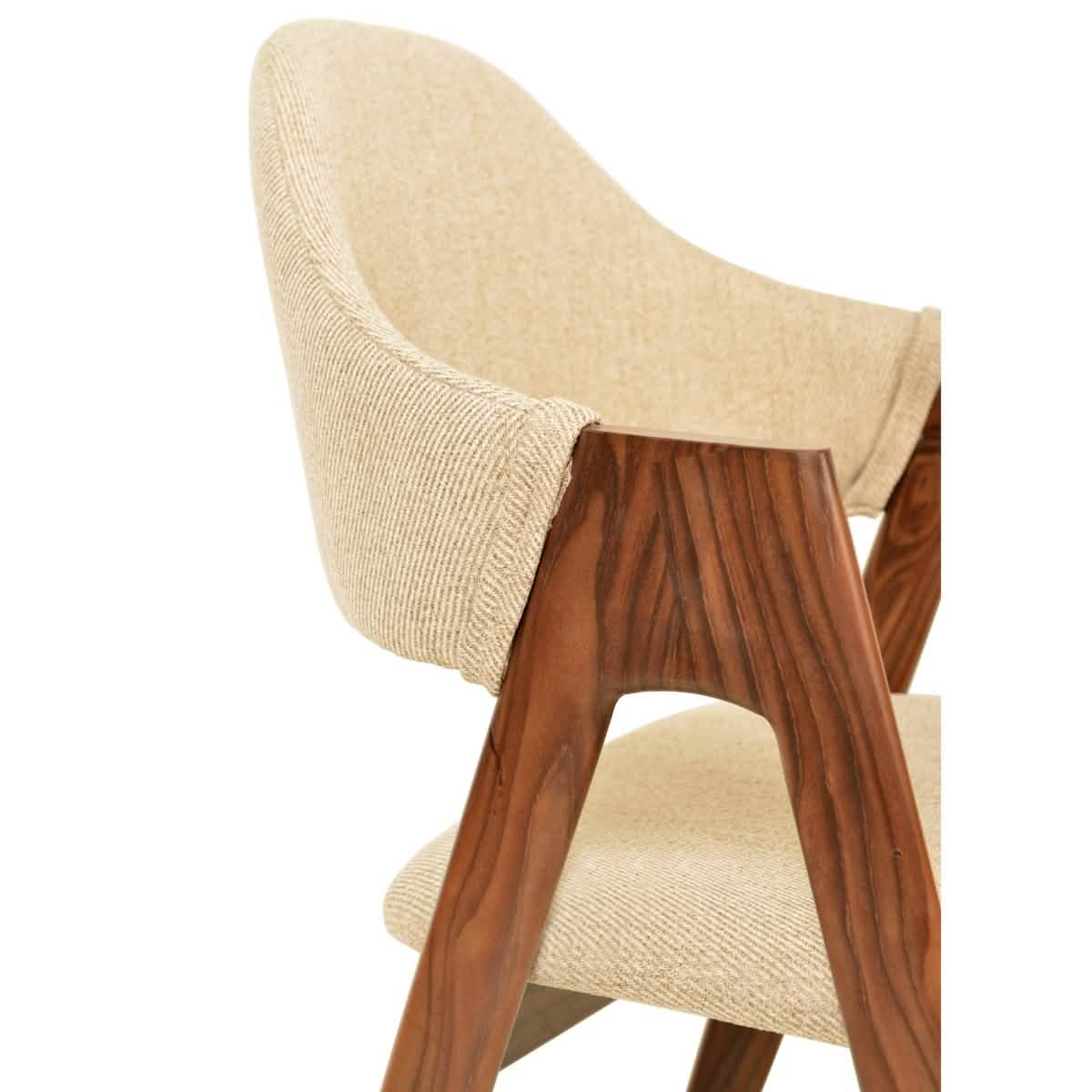 Savor Dining Chair in Polyester with Curved and Open - Back Design in Brown
