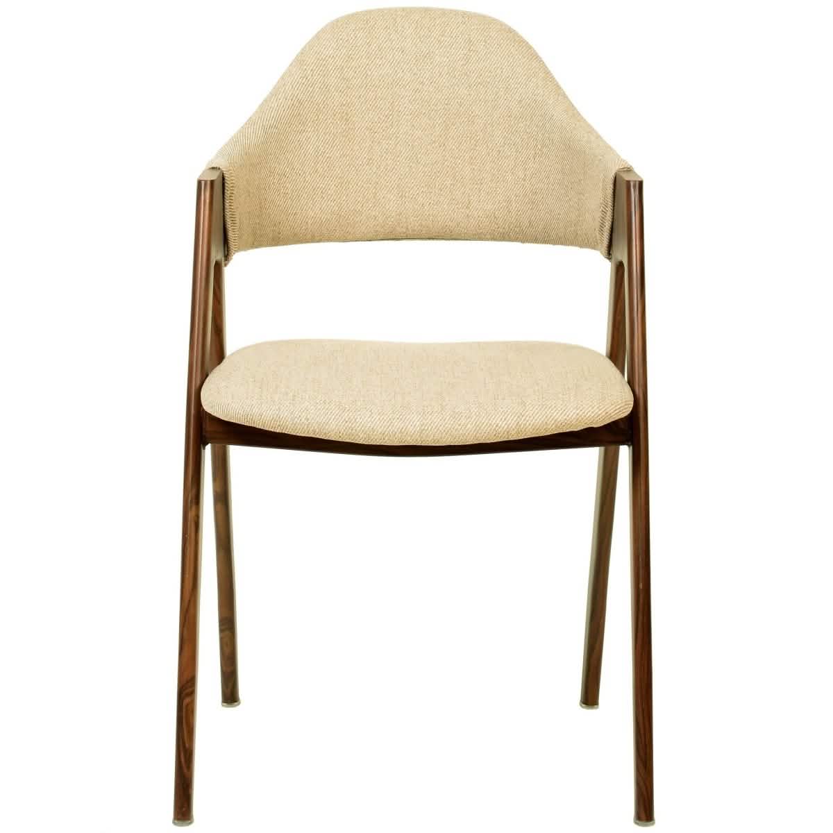 Savor Dining Chair in Polyester with Curved and Open - Back Design in Brown