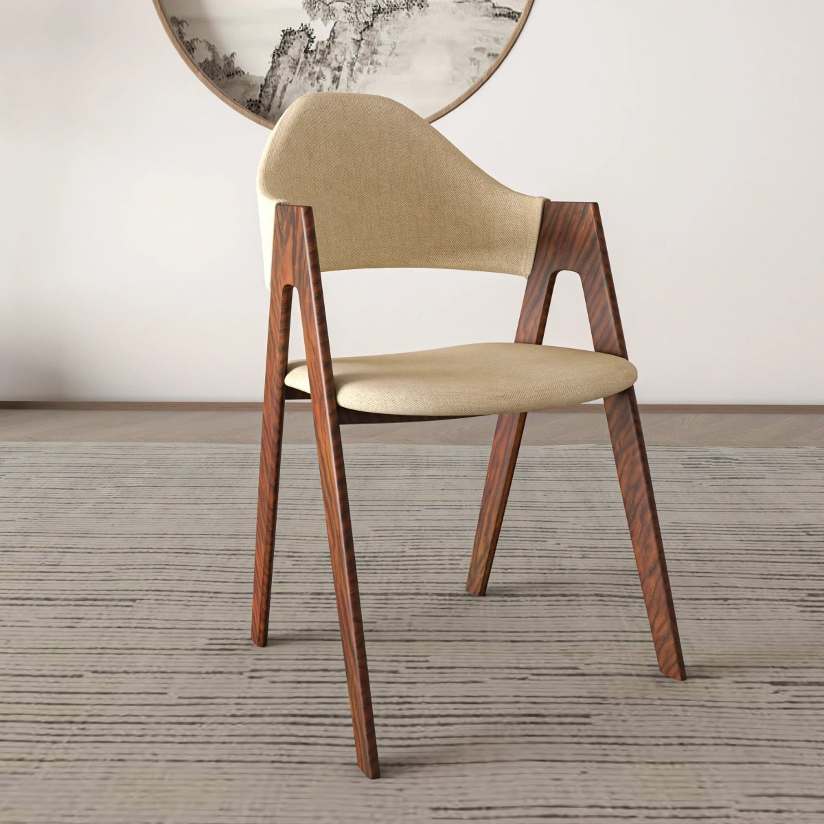 Savor Dining Chair in Polyester with Curved and Open - Back Design Set of 2