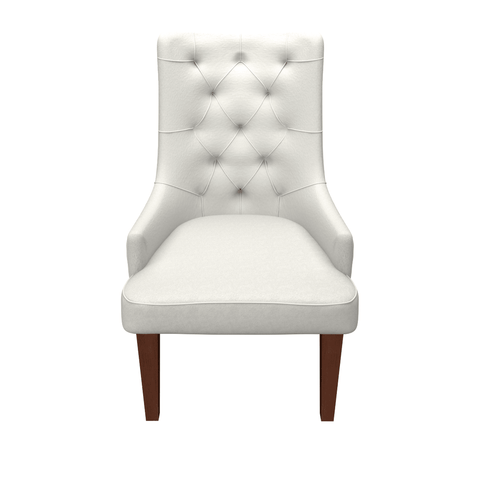 Spruce Dining Chair in Leather/Velvet with Diamond-Tufted Design and Rubberwood Legs