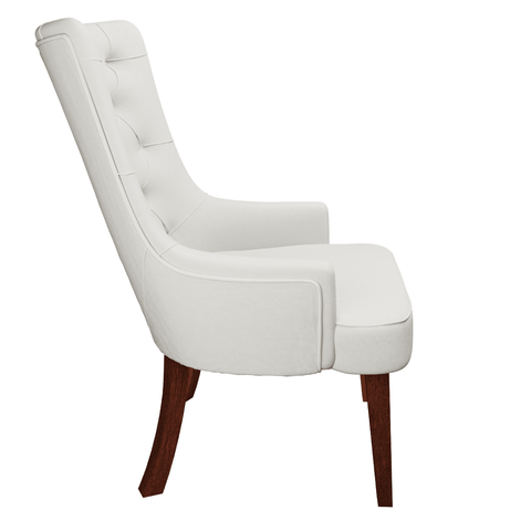 Spruce Dining Chair in Leather/Velvet with Diamond-Tufted Design and Rubberwood Legs