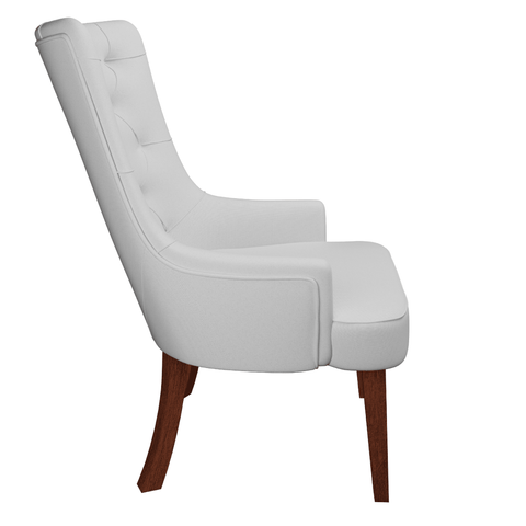 Spruce Dining Chair in Leather/Velvet with Diamond-Tufted Design and Rubberwood Legs